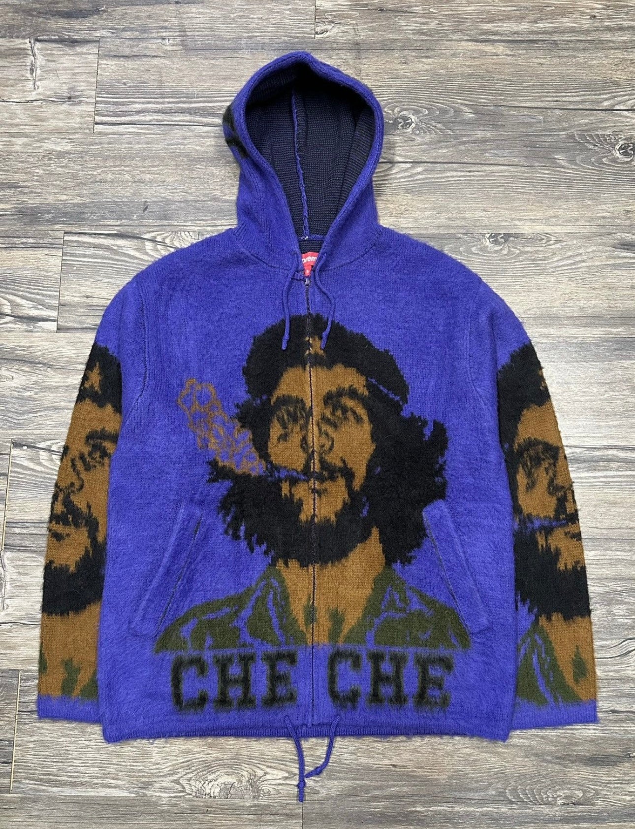 SUPREME CHE CHE ACRYLIC ZIP-UP HOODIE (SMALL)