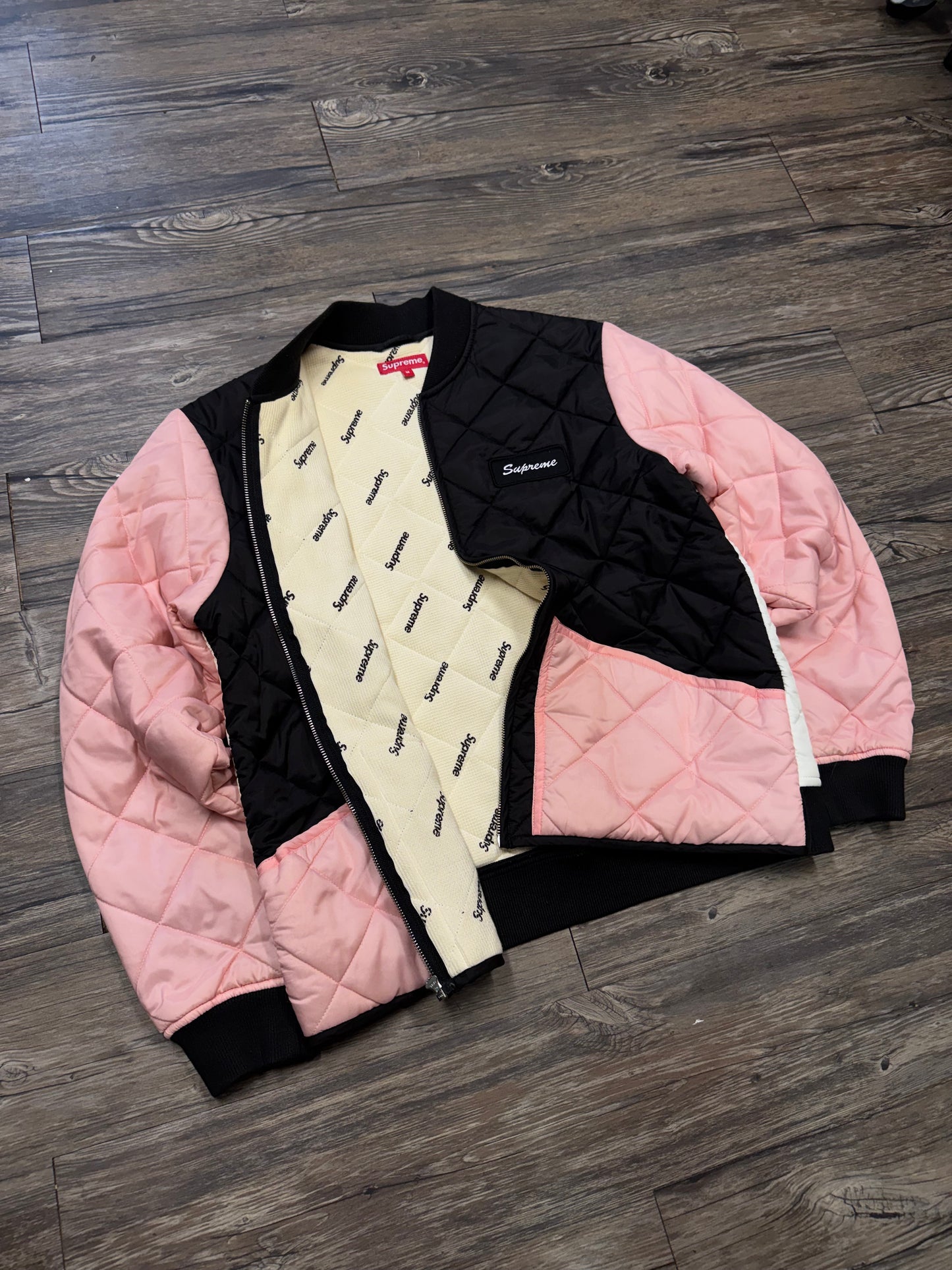 SUPREME FW16 QUILTED WAFFLE ZIP-UP JACKET (M)