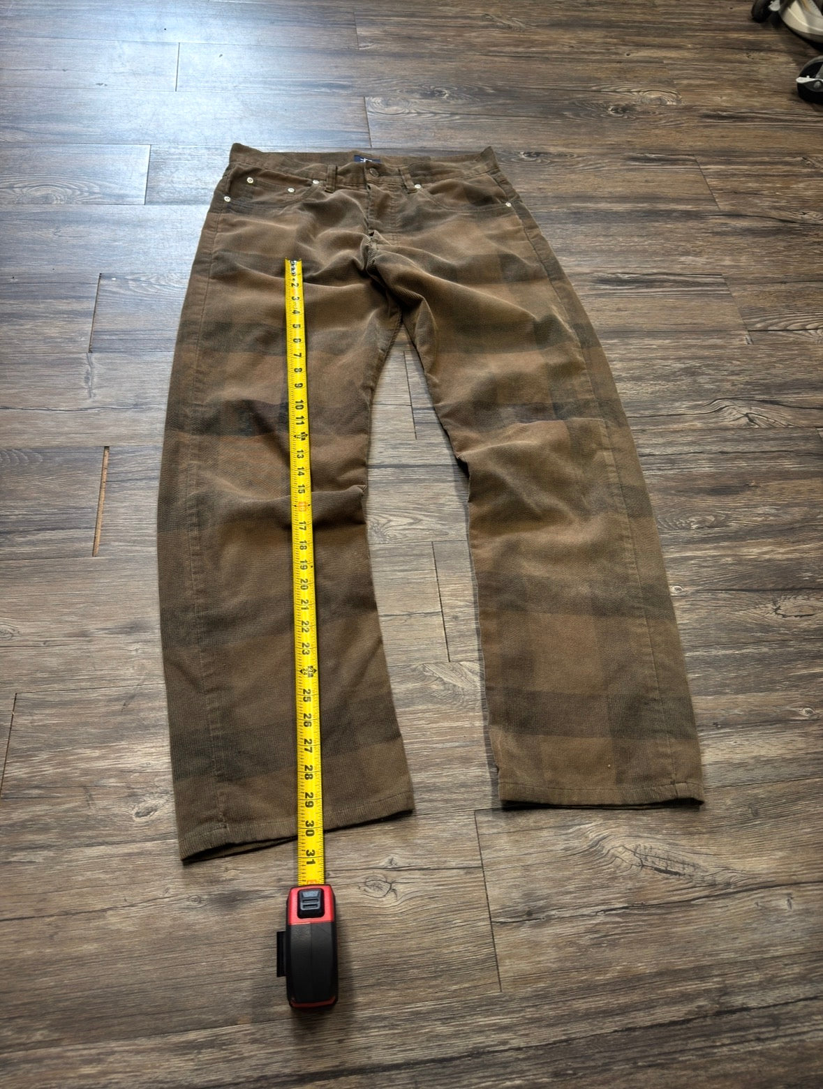 VINTAGE STUSSY PLAID CORDUROY PANTS (32)