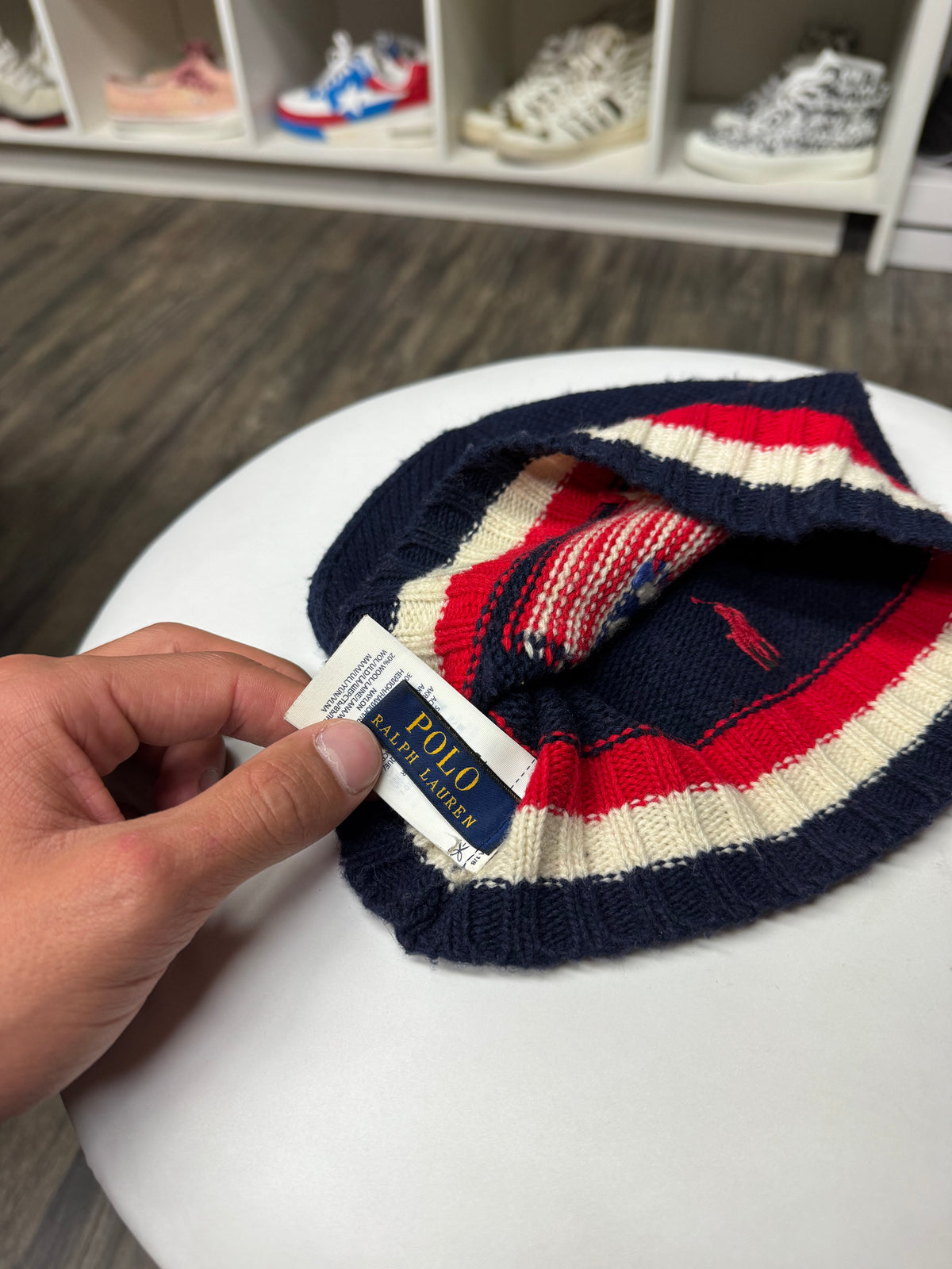 POLO RALPH LAUREN USA FLAG KNIT BEANIE (OS)