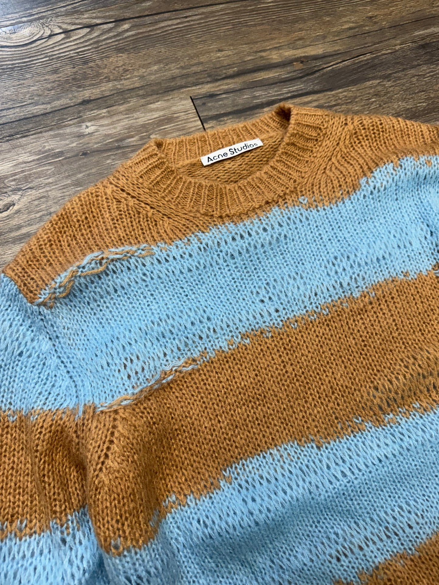 ACNE STUDIOS STRIPED MOHAIR SWEATER (XXS)