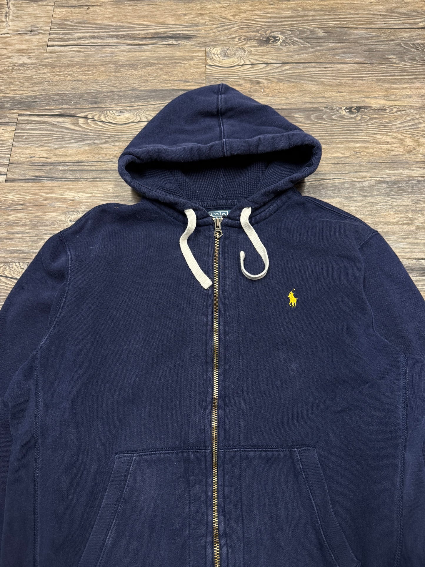 POLO RALPH LAUREN ‘DARK BLUE’ ZIP UP HOODED SWEATSHIRT (XL)
