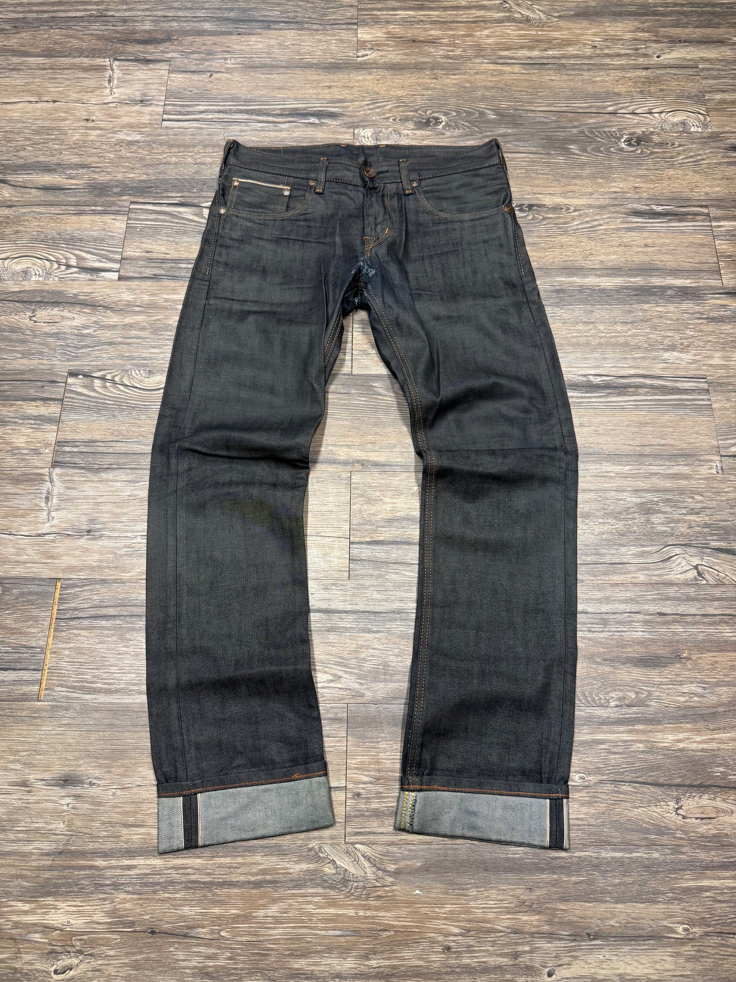 EDWINS SELVEDGE STONEWASH REPAIRED JEANS (30x32)