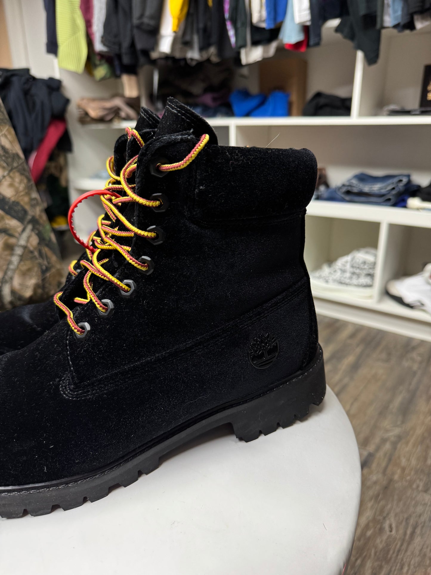 OFF WHITE PONY HAIR TIMBERLANDS (10.5)