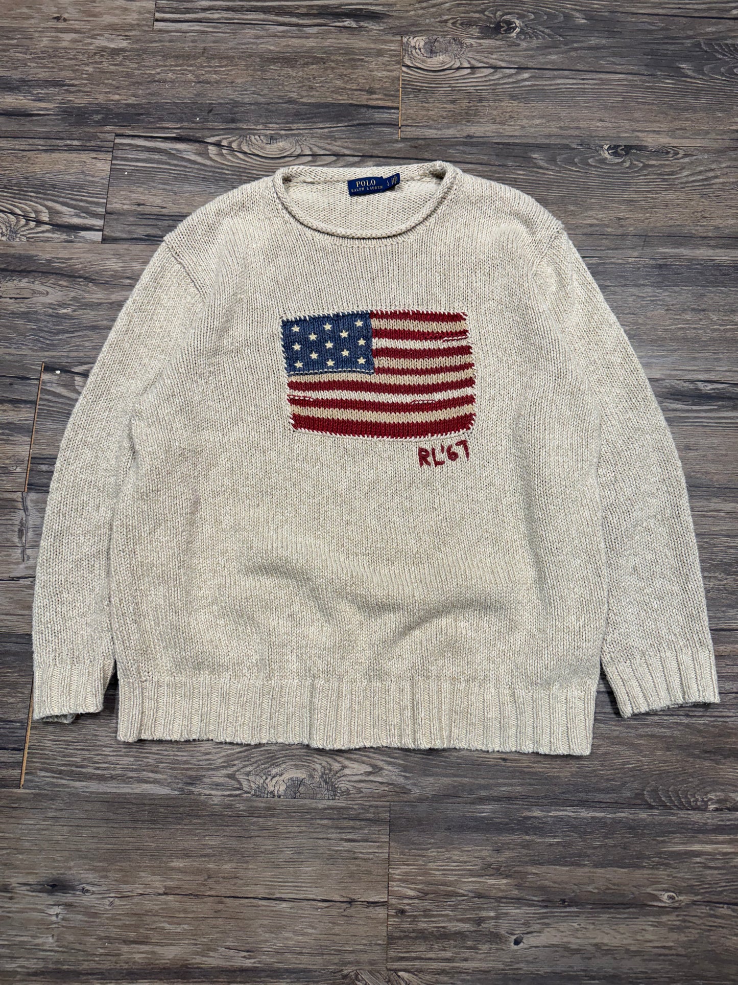 RALPH LAUREN CREAM KNIT SWEATER (L)
