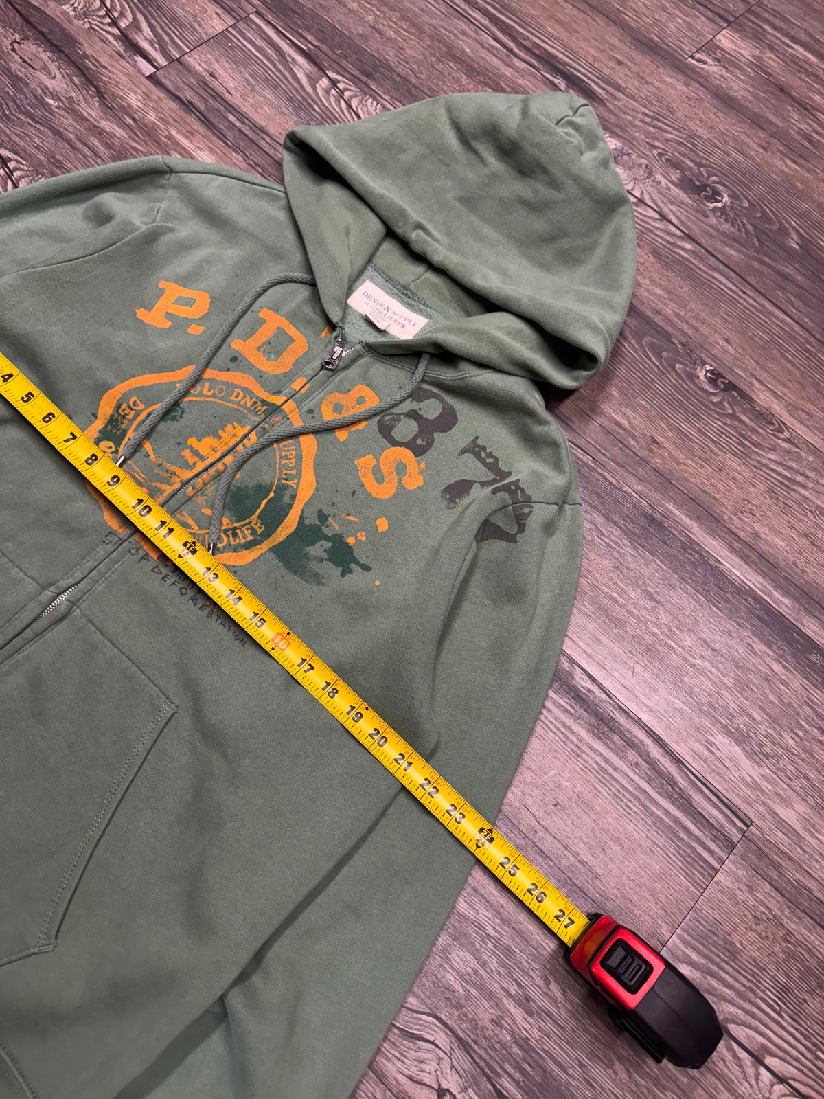 POLO RALPH LAUREN DENIM & SUPPLY CENTER LOGO HOODIE (L)