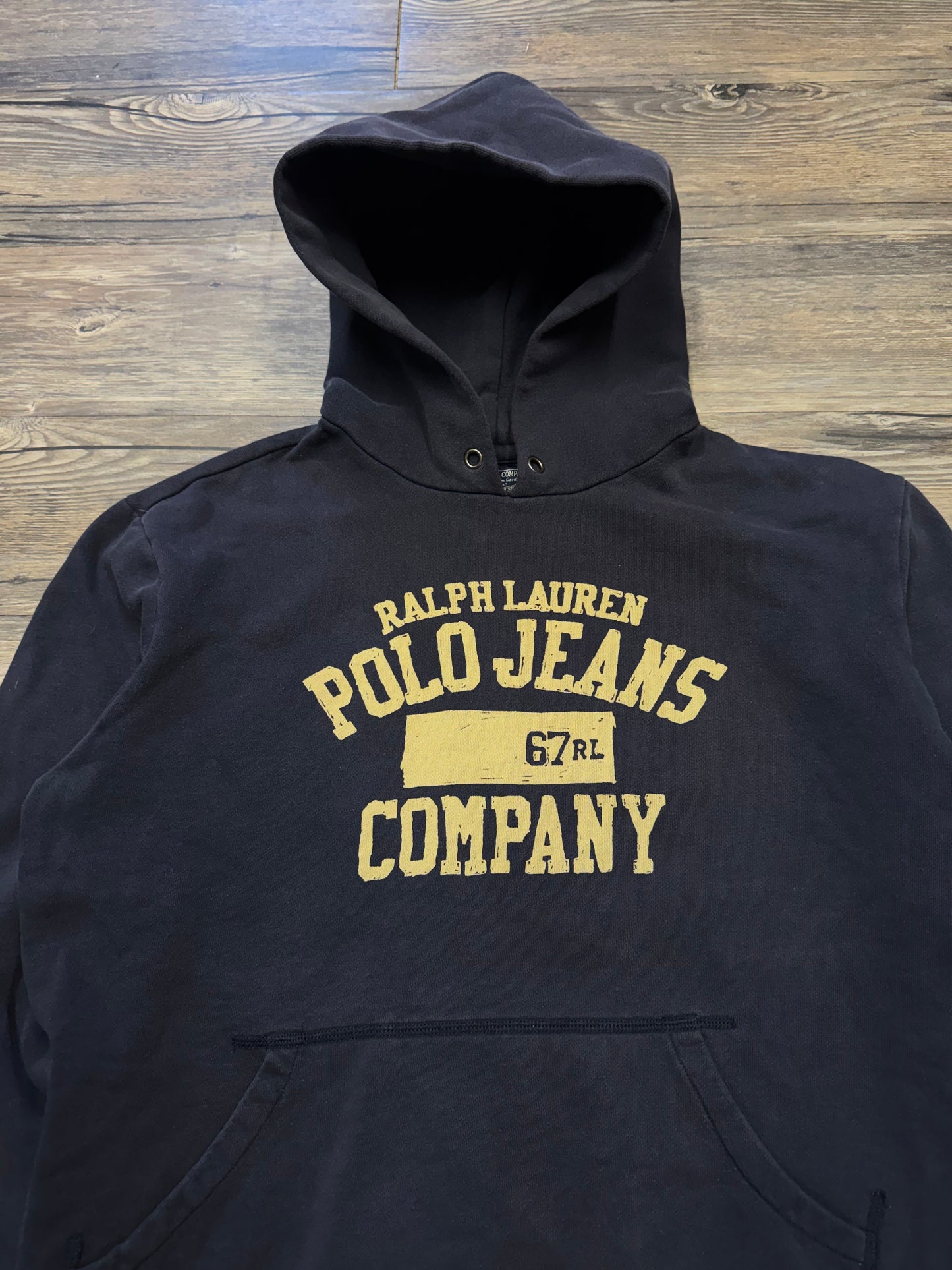 POLO JEANS COMPANY NAVY LOGO HOODIE (L)