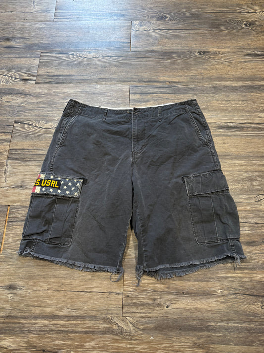 DENIM & SUPPLY RALPH LAUREN DISTRESSED FLAG ARMY CARGO SHORTS (33)