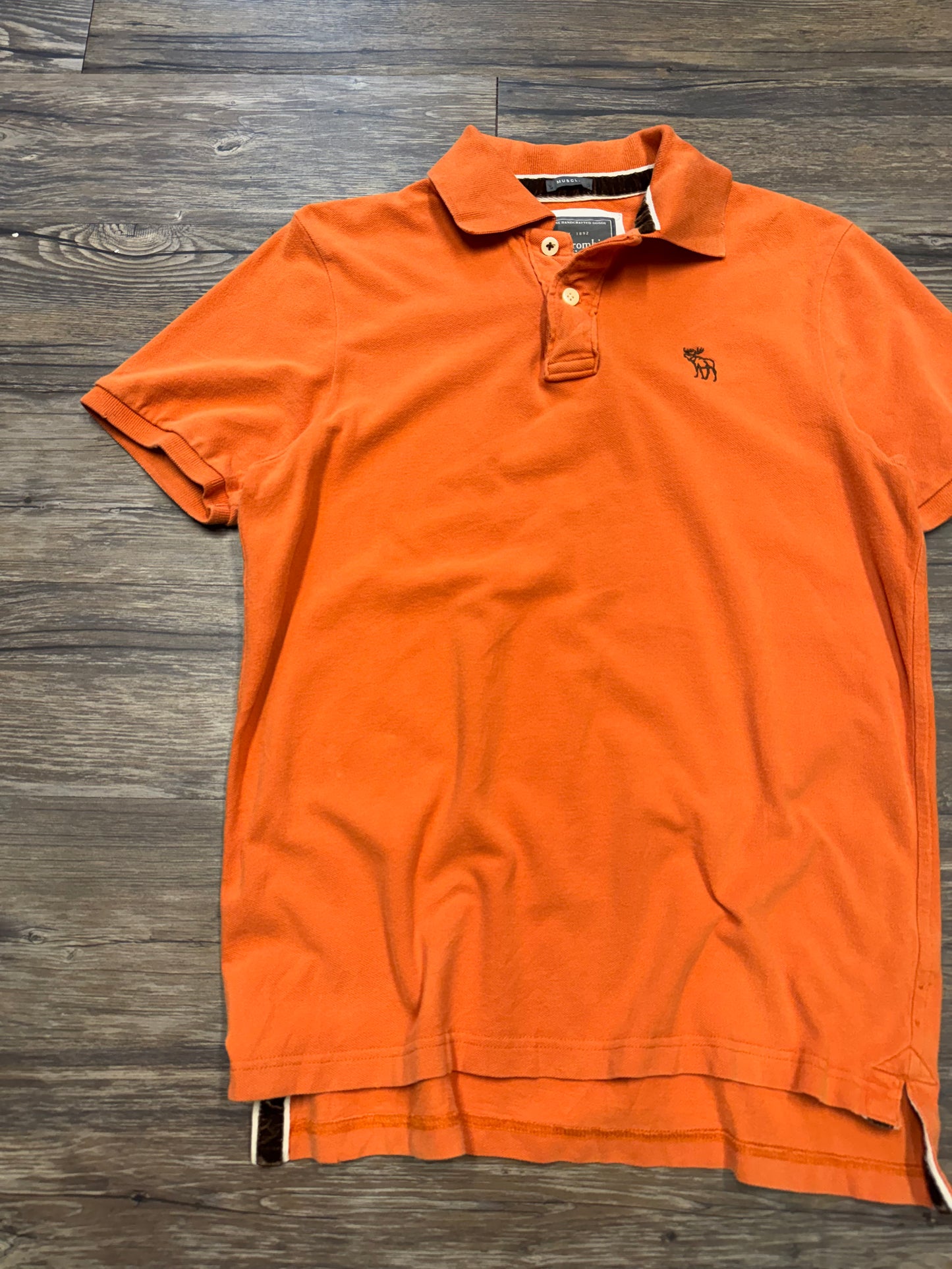 ABERCROMBIE & FITCH ORANGE VINTAGE POLO (L)