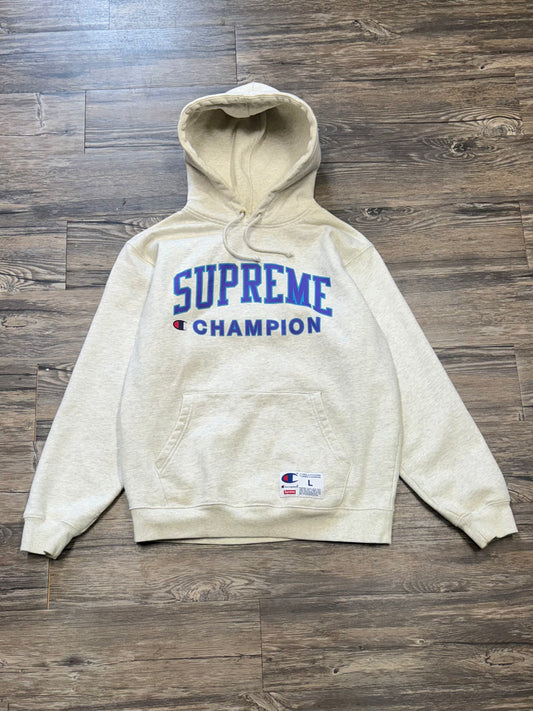 SUPREME X CHAMPION HOODIE (L)