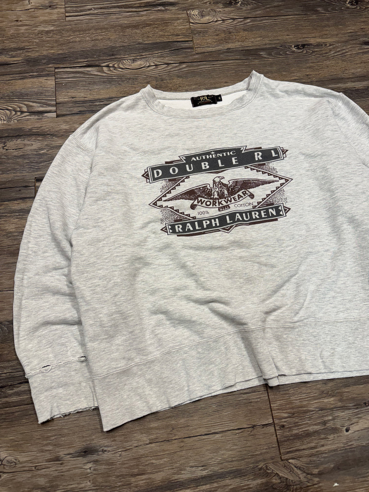 RRL SAMPLE RALPH LAUREN LOGO CREWNECK (XL)