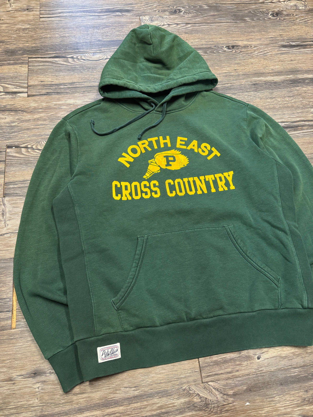 POLO RALPH LAUREN FOREST GREEN CROSS COUNTRY PULLOVER HOODIE (L)