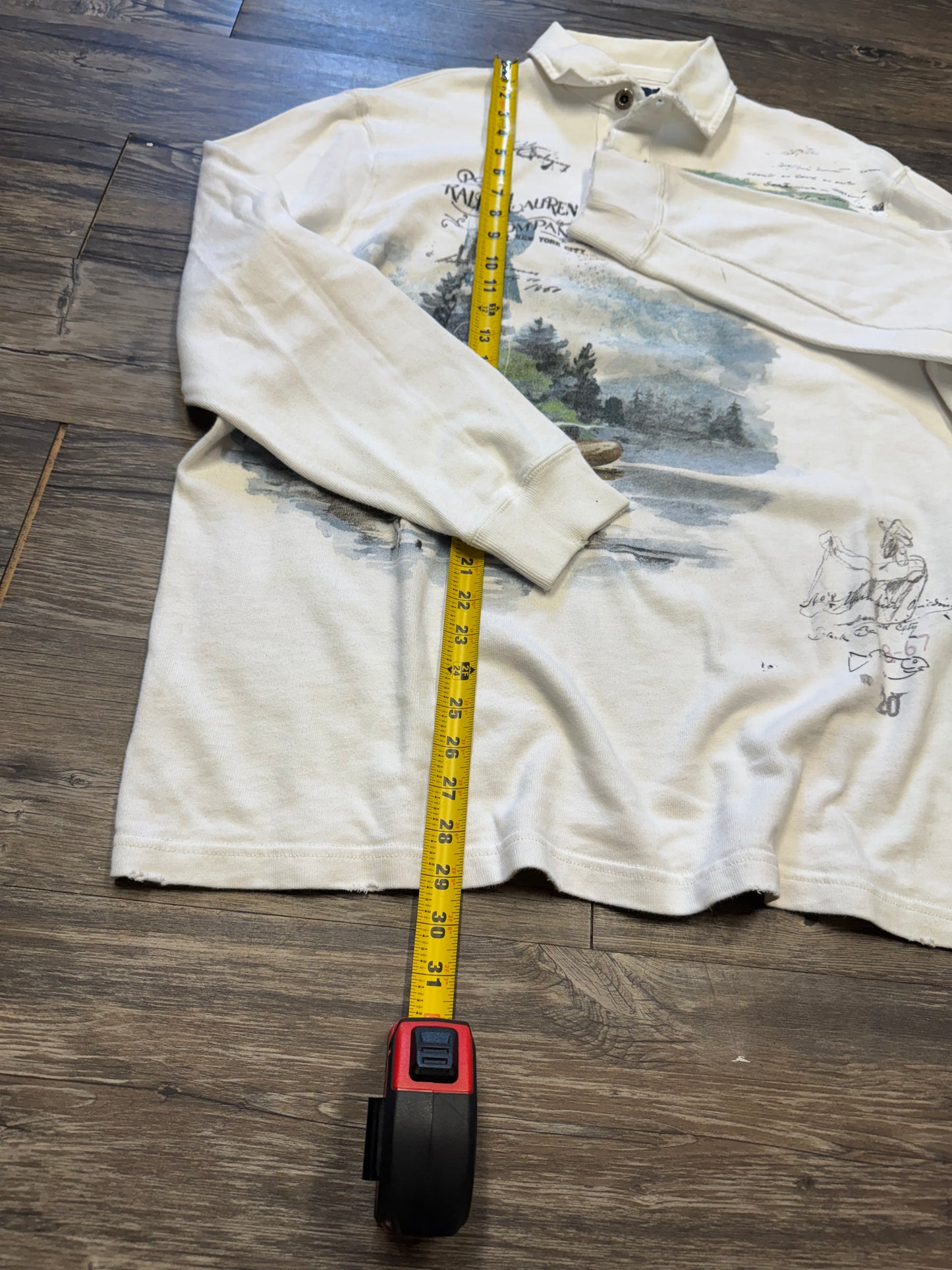 POLO RALPH LAUREN DISTRESSED SPORTSMAN TRAPPER LAKE RUGBY (L)
