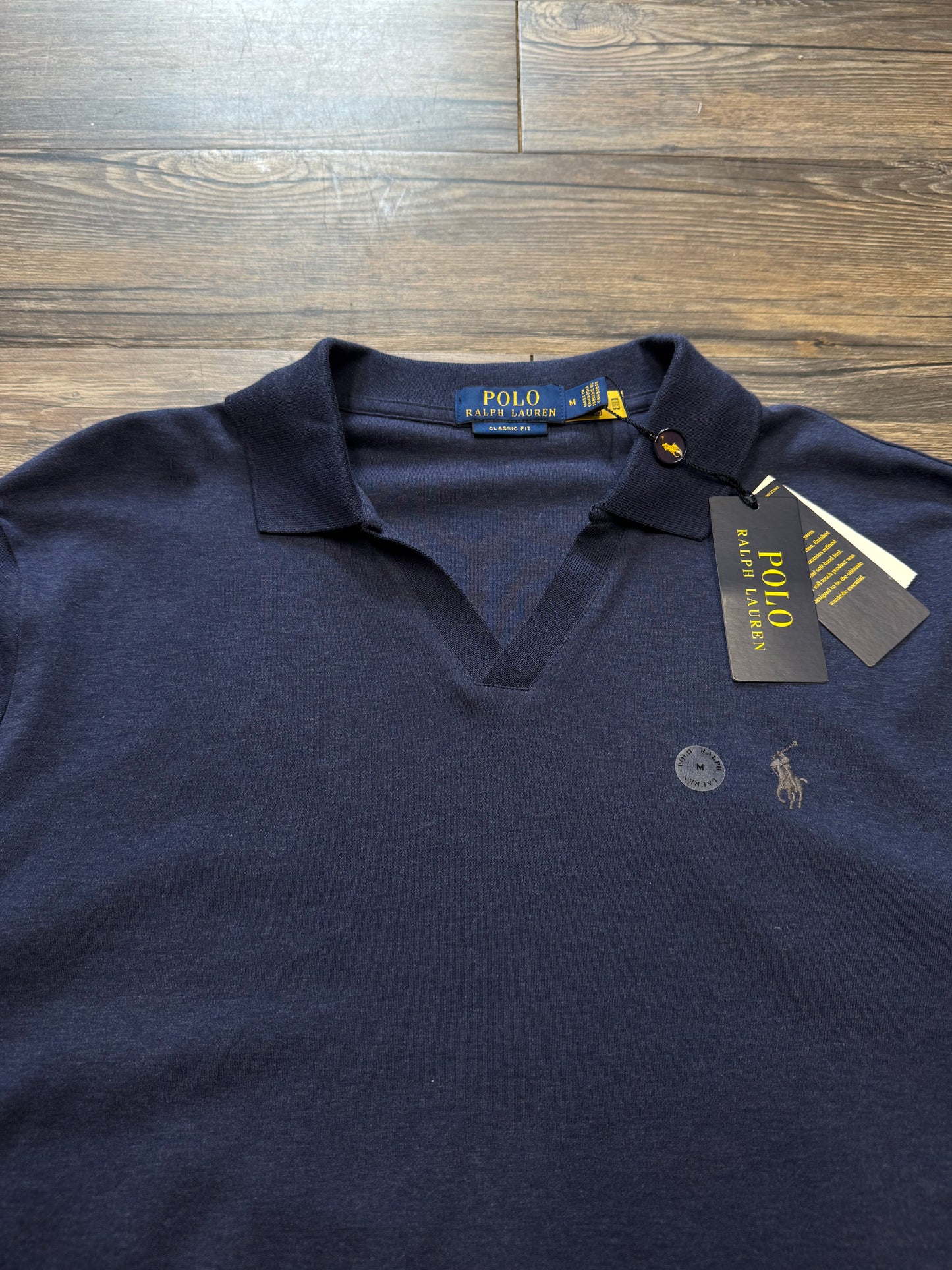 POLO RALPH LAUREN TEXTURED COTTON JERSEY POLO SHIRT (M)