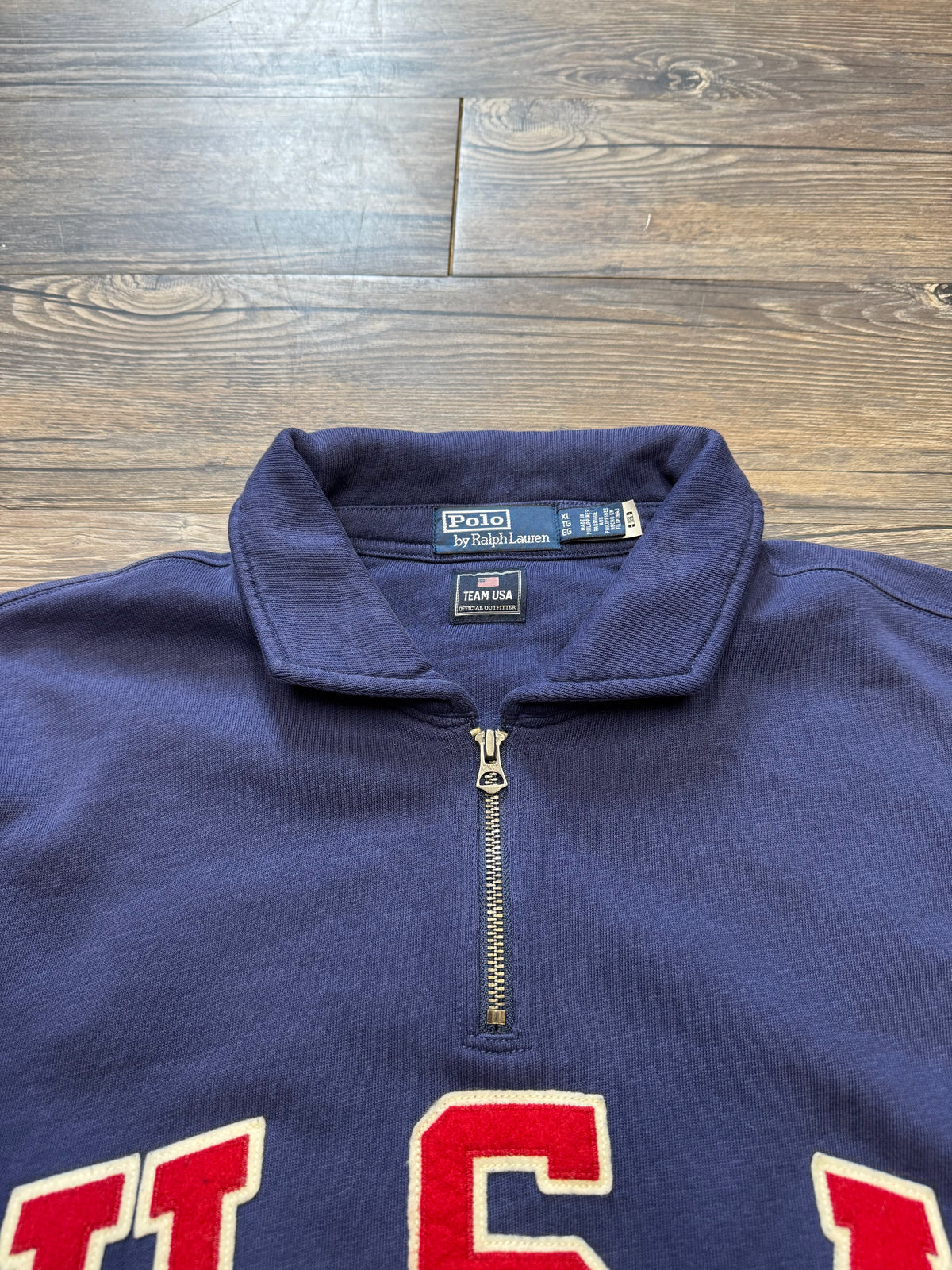 POLO RALPH LAUREN USA QUARTER ZIP SWEATSHIRT (XL)