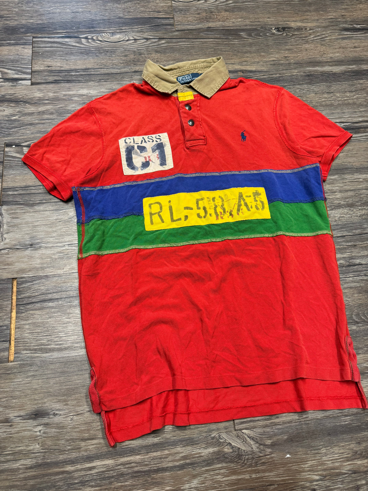 POLO RALPH LAUREN C1 RAFTING COLOR BLOCKED POLO SHIRT (L)