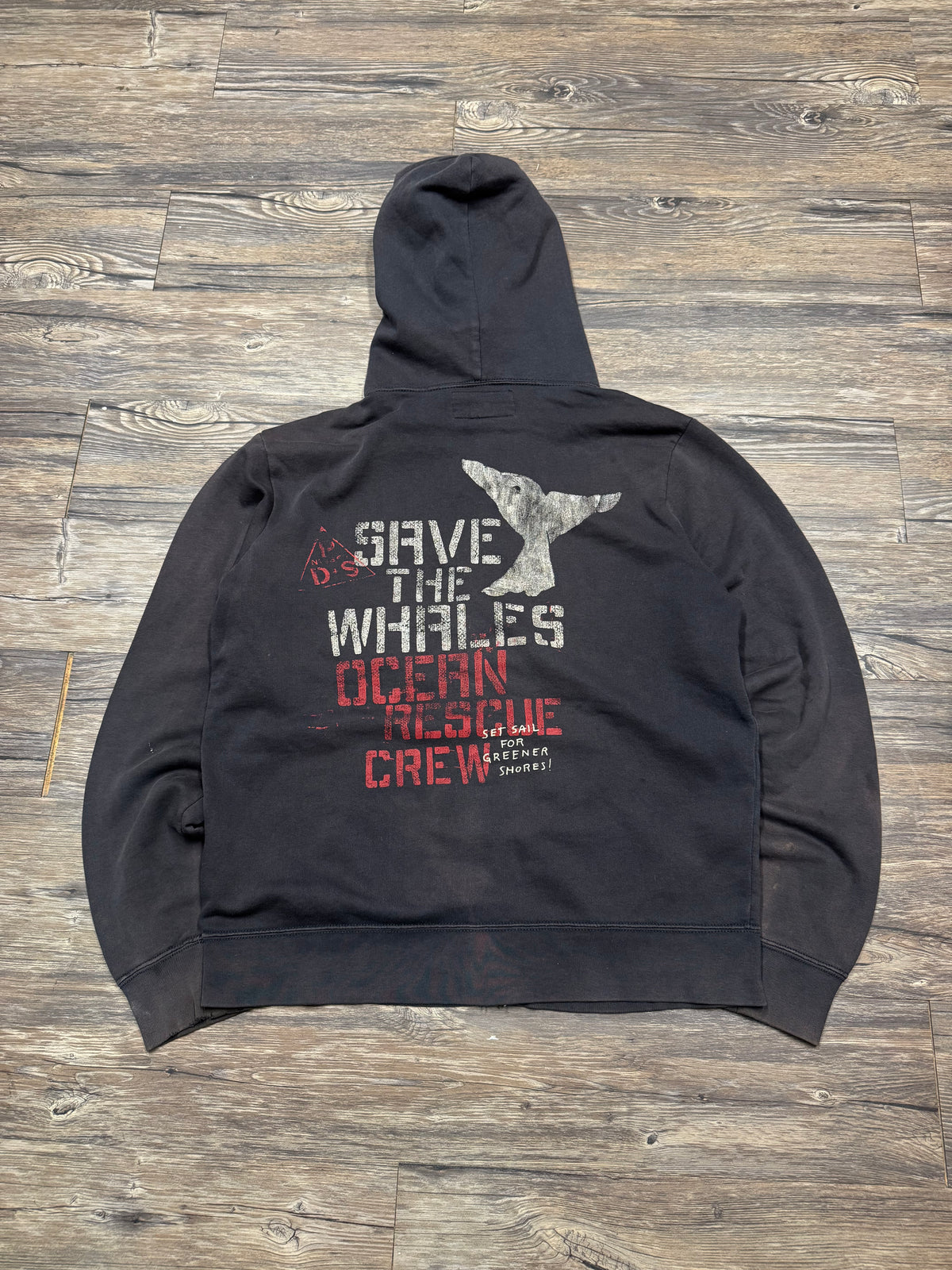 POLO RALPH LAUREN DENIM & SUPPLY ‘SAVE THE WHALES’ ZIP-UP HOODIE (L)