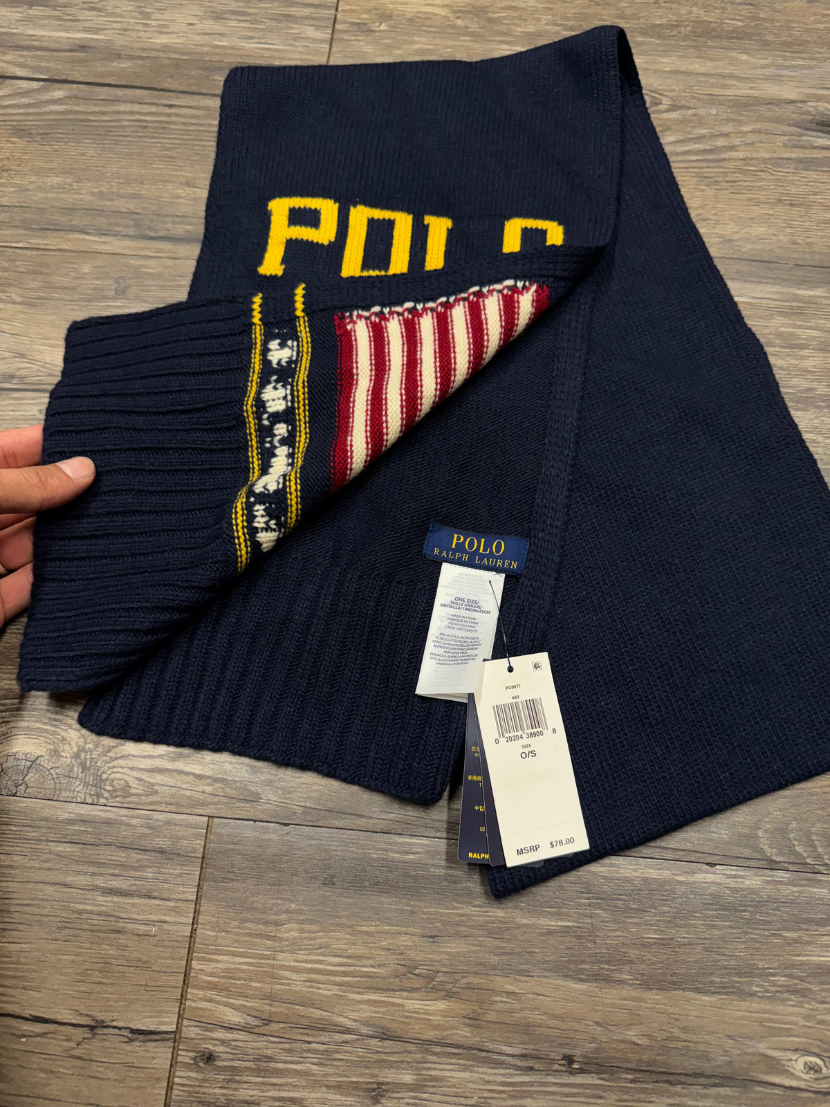 POLO RALPH LAUREN AMERICAN FLAG SCARF (OS)
