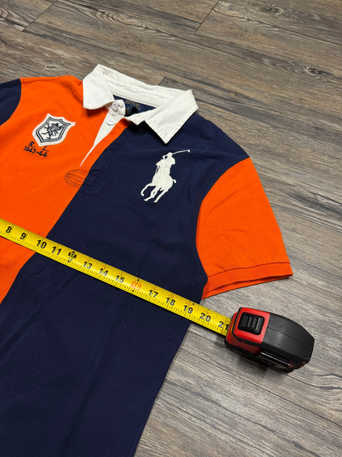 POLO RALPH LAUREN COLOR BLOCK BIG PONY POLO SHIRT (M)