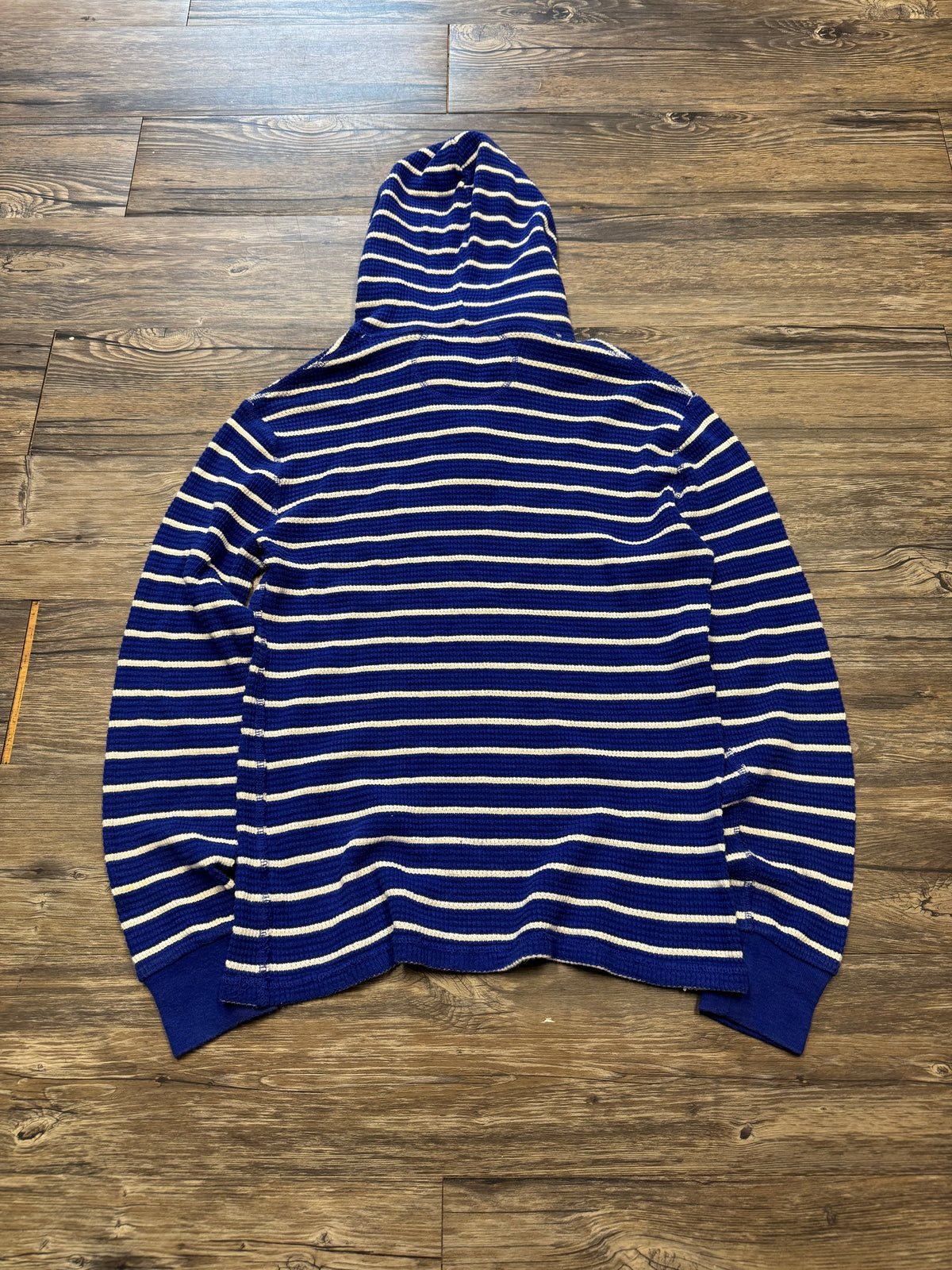 POLO RALPH LAUREN STRIPED HENLEY HOODIE (S)