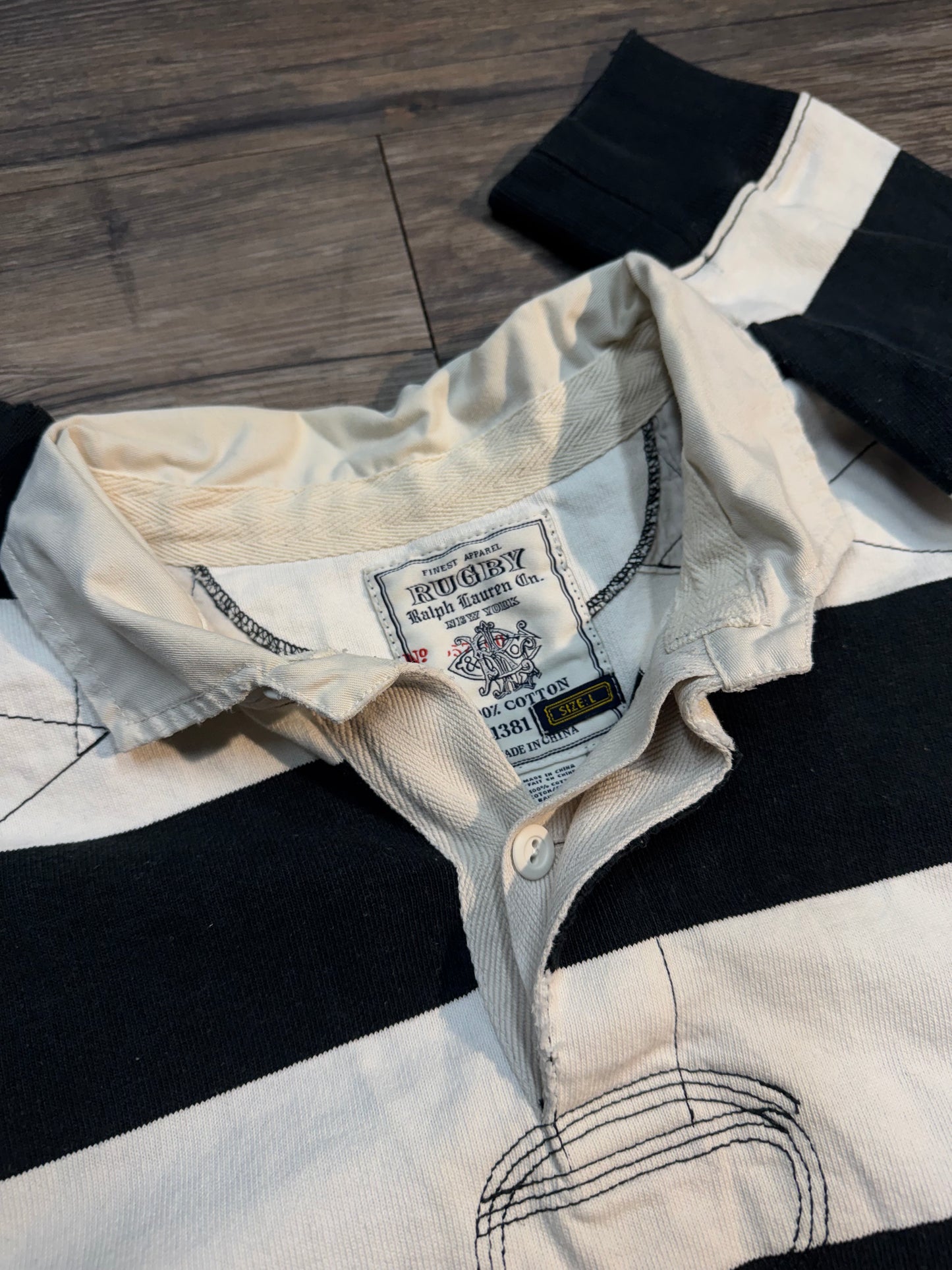 VINTAGE RALPH LAUREN STRIPED RUGBY POLO (L)