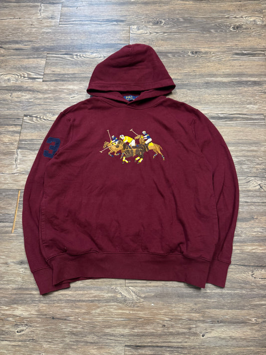 POLO RALPH LAUREN TRIPLE PONY HOODIE (L)