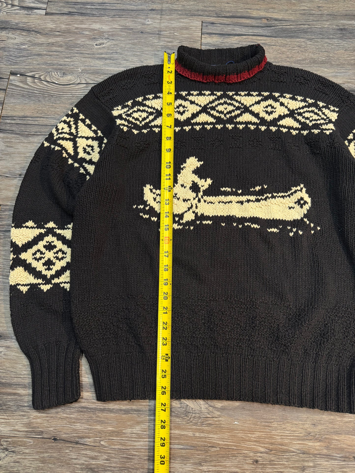 VINTAGE POLO RALPH LAUREN CANOE KNIT SWEATER (L)