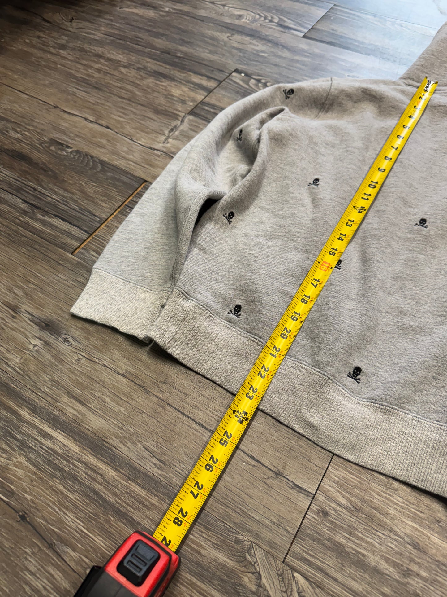 POLO RALPH LAUREN GRAY SKULL HOODIE (S)