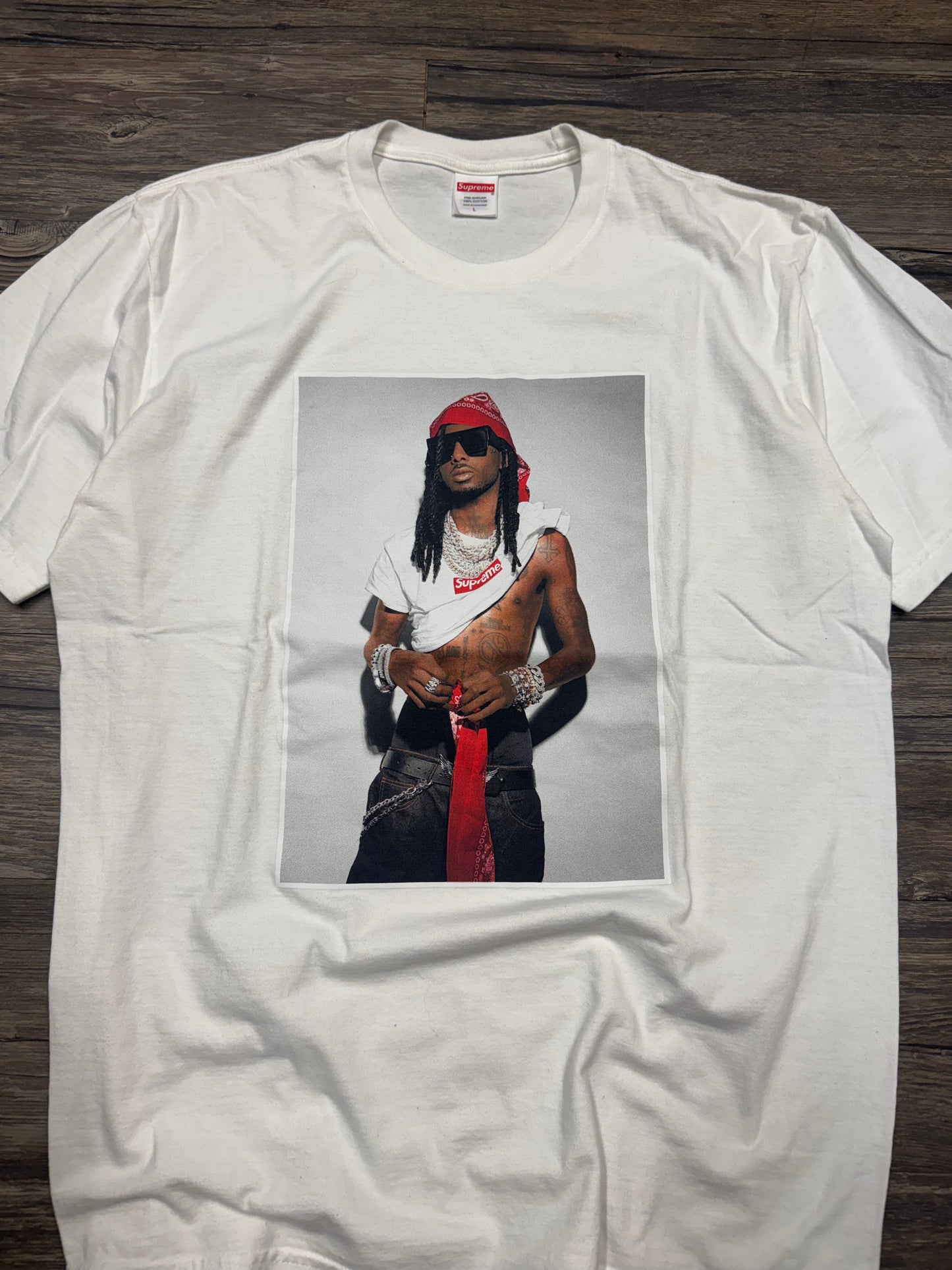 SUPREME X PLAYBOI CARTI PHOTO T-SHIRT (LARGE)