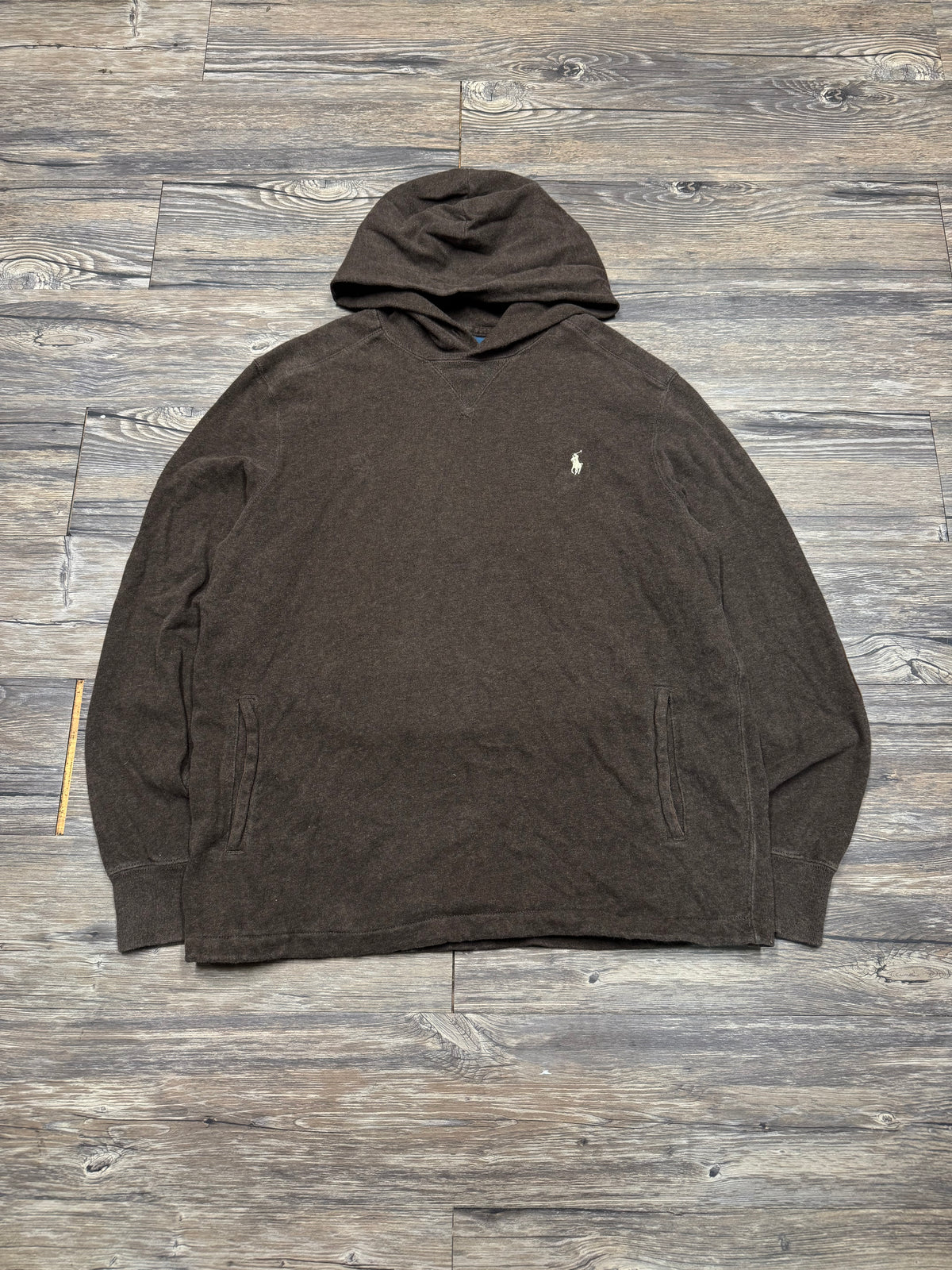 POLO RALPH LAUREN THERMAL KNIT HOODIE (L)