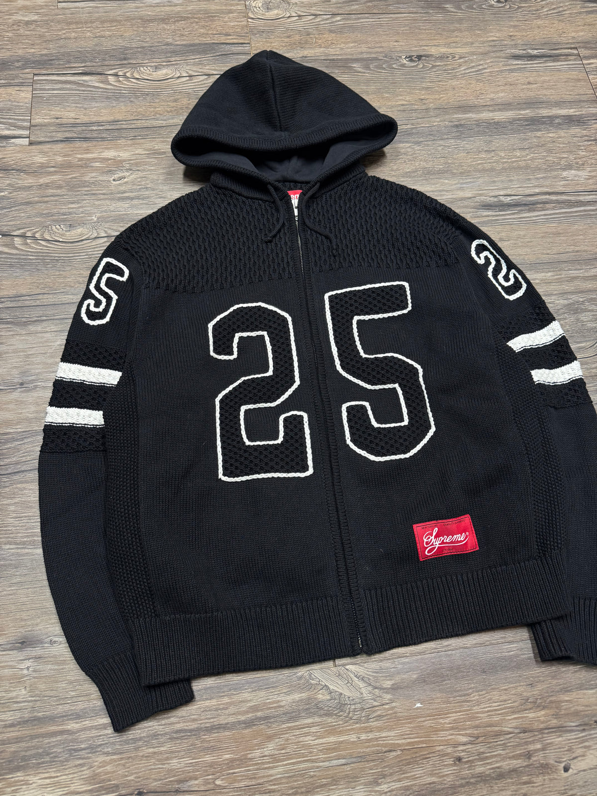 SUPREME SS/25 SPORT CROCHET ZIP-UP HOODIE (M)