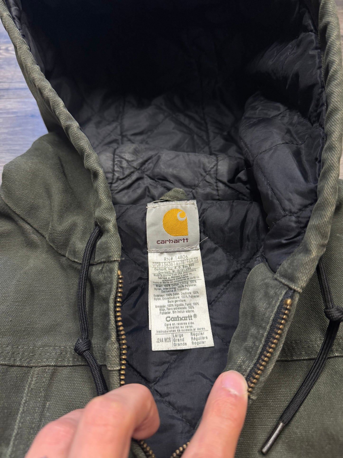 CARHARTT HOODED 2009 ZIP UP JACKET MOSS (L)