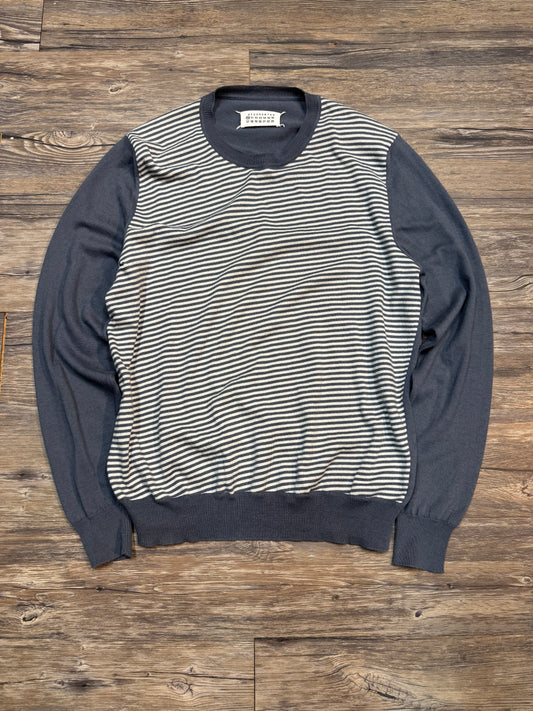 MAISON MARGIELA SPLIT STIRPPED CREWNECK (LARGE)