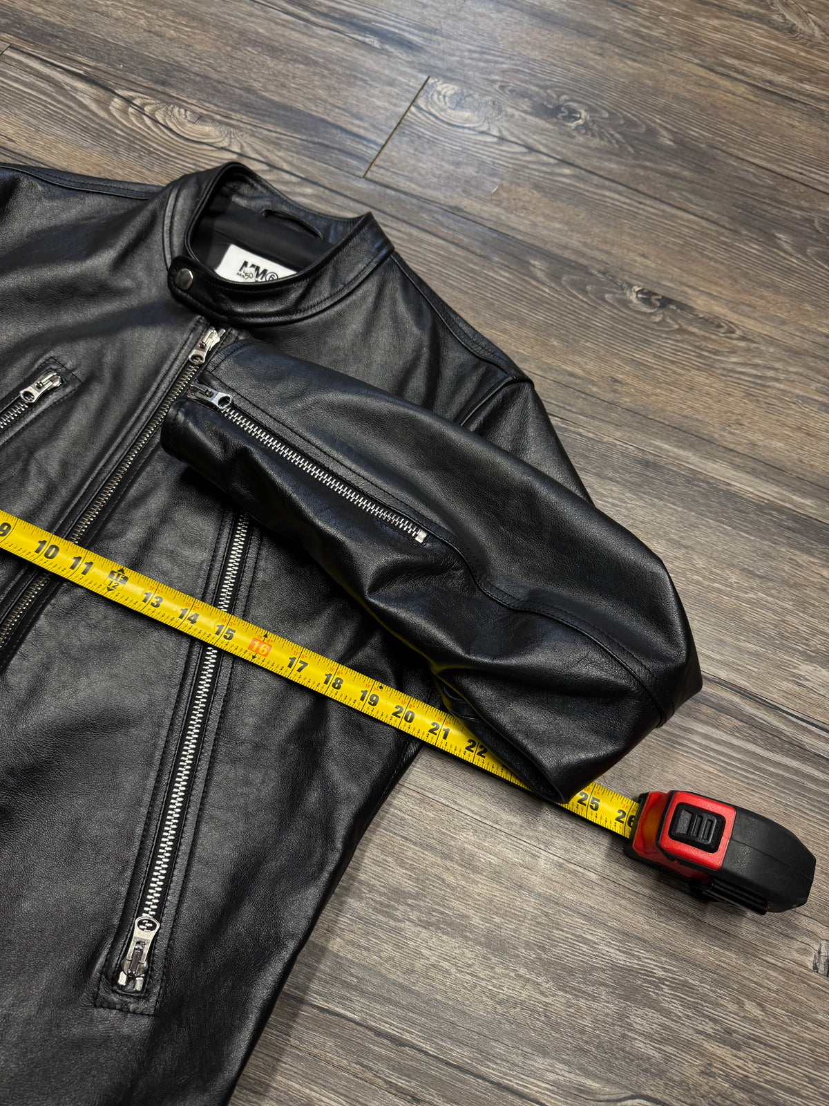 MAISON MARGIELA LEATHER TRIPLE ZIP JACKET (50)