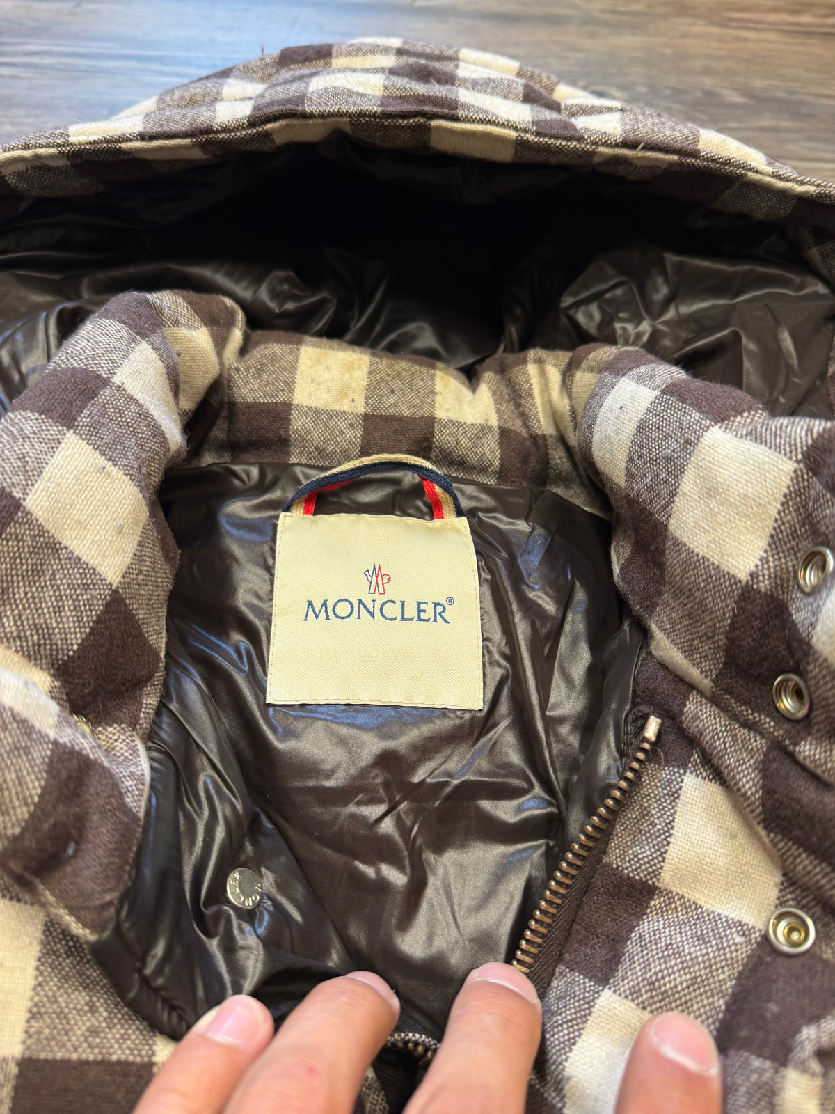 MONCLER X VISVIM BOROSIRI PLAID PUFFER JACKET (M)
