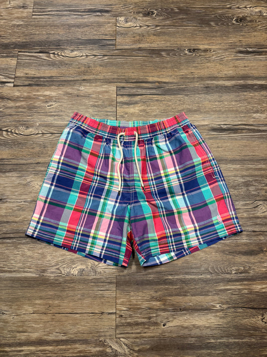 POLO RALPH LAUREN PLAID SWIM SHORTS (M)