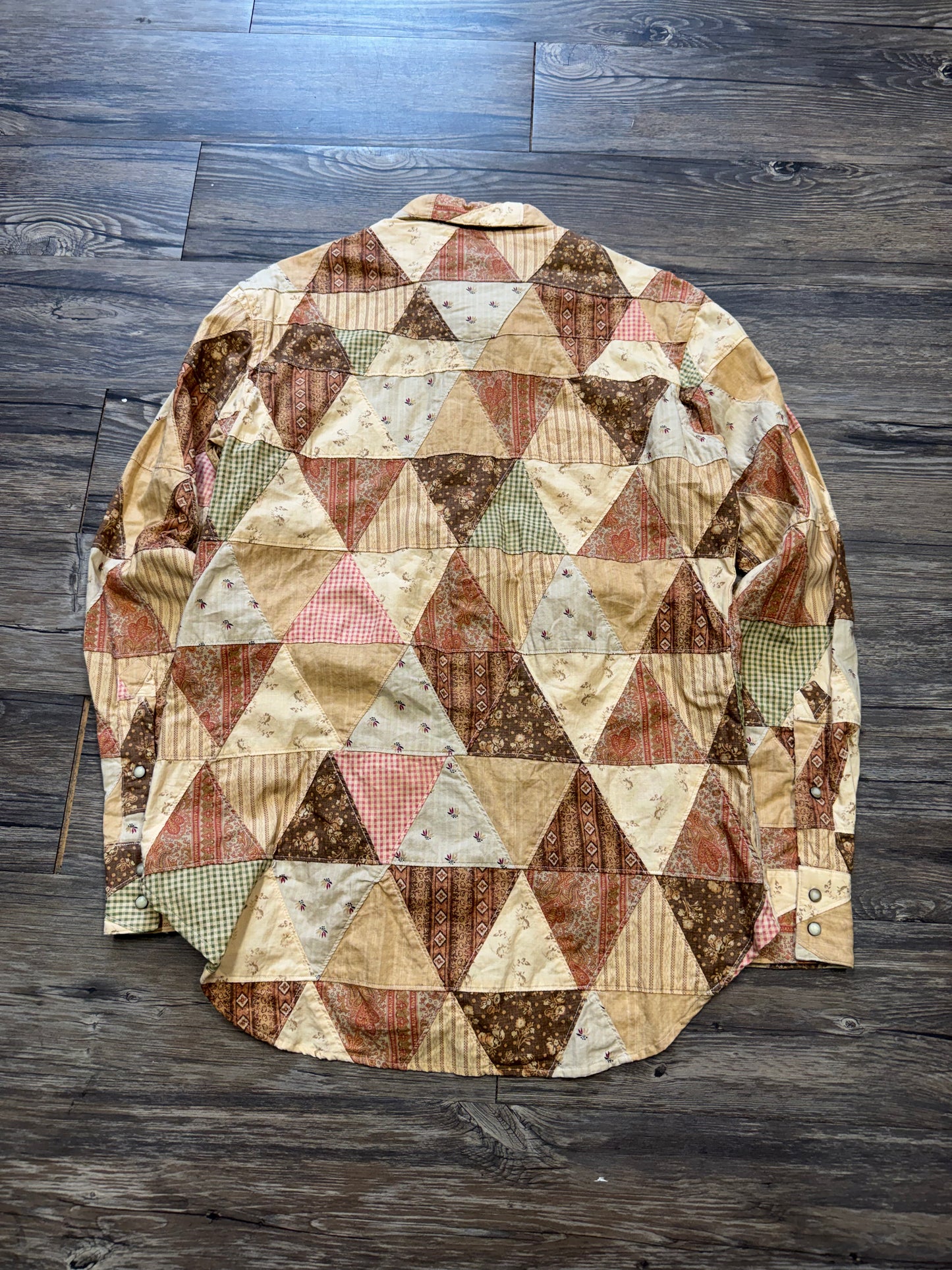 POLO RALPH LAUREN COUNTRY SPORTSMAN QUILT PATCHWORK WESTERN BUTTON UP (S)