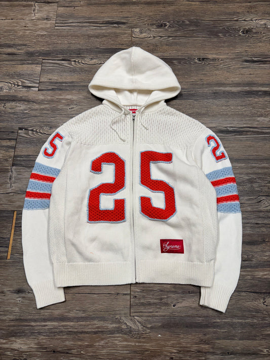 SUPREME SS/25 SPORT ZIP-UP CROCHET HOODIE (S)