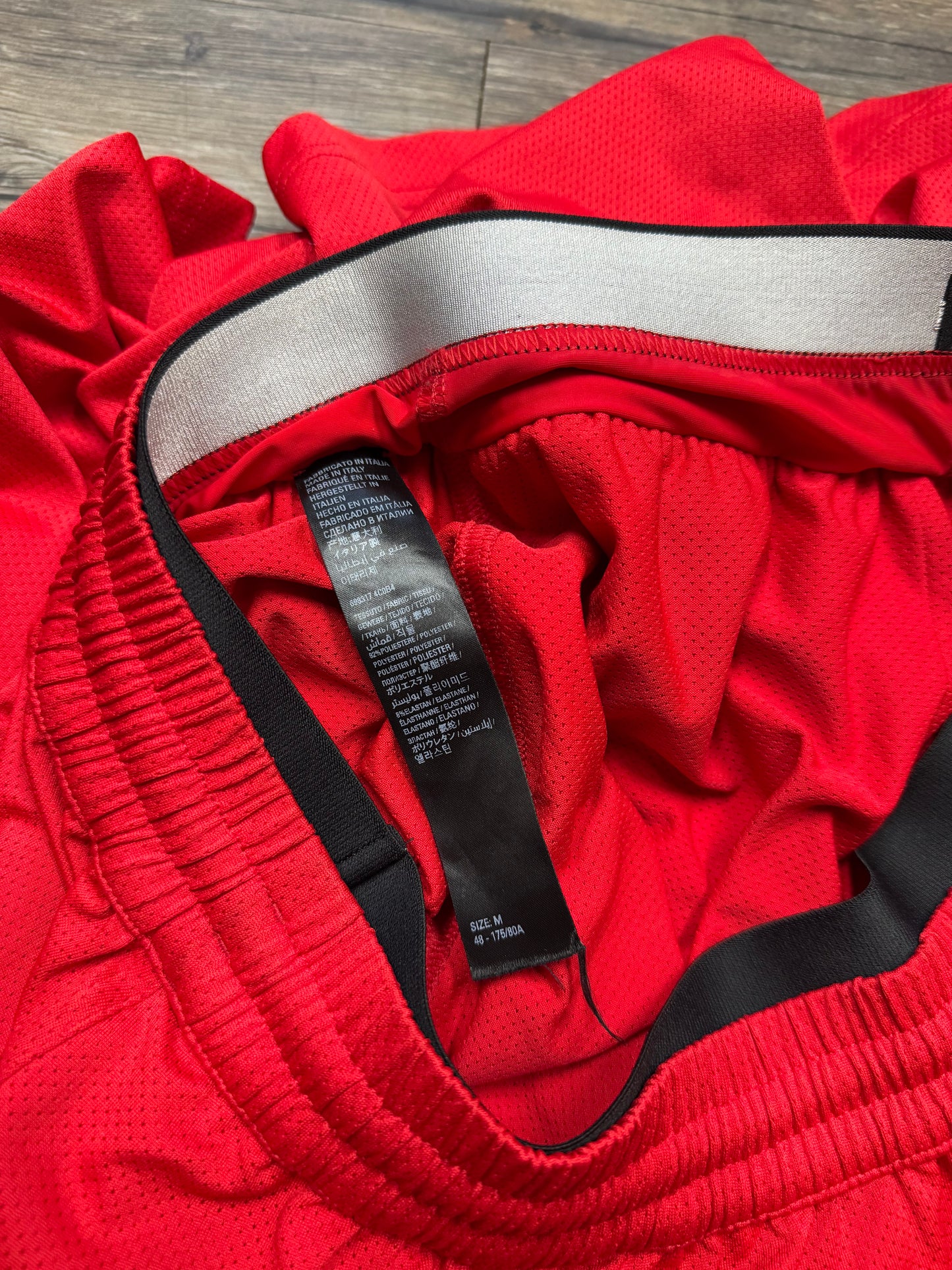 BALENCIAGA DOUBLE WAISTED MESH GYM SHORTS (M)