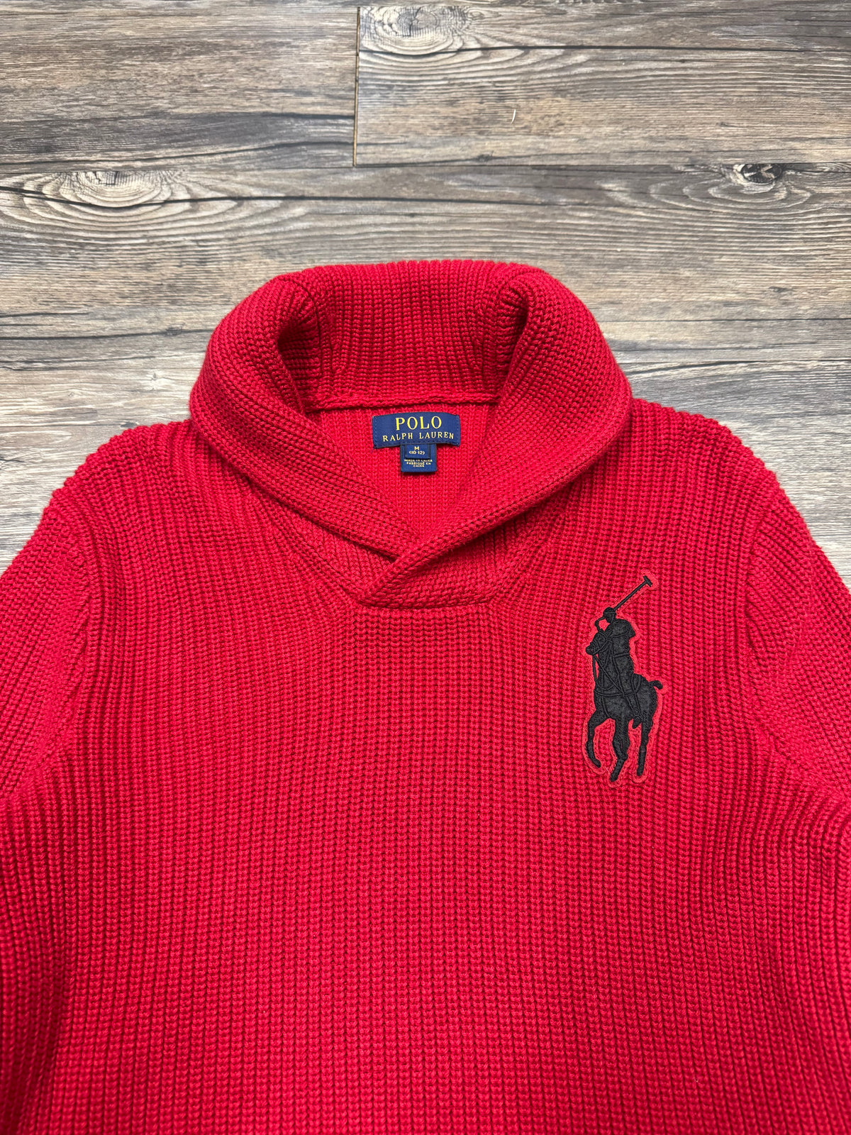 POLO RALPH LAUREN STRIPED SHAWL COLLAR (M)