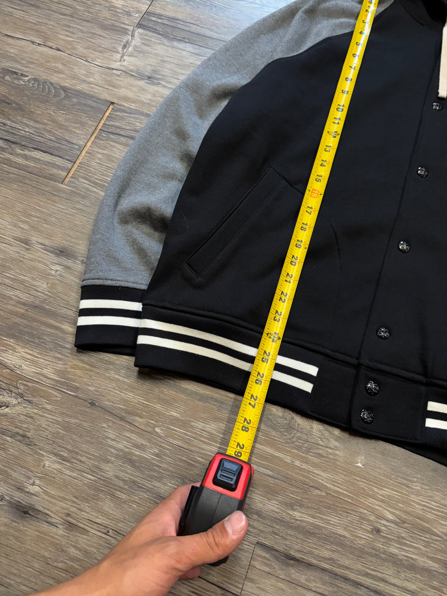 POLO RALPH LAUREN TWO-TONE VARSITY HOODIE (L)