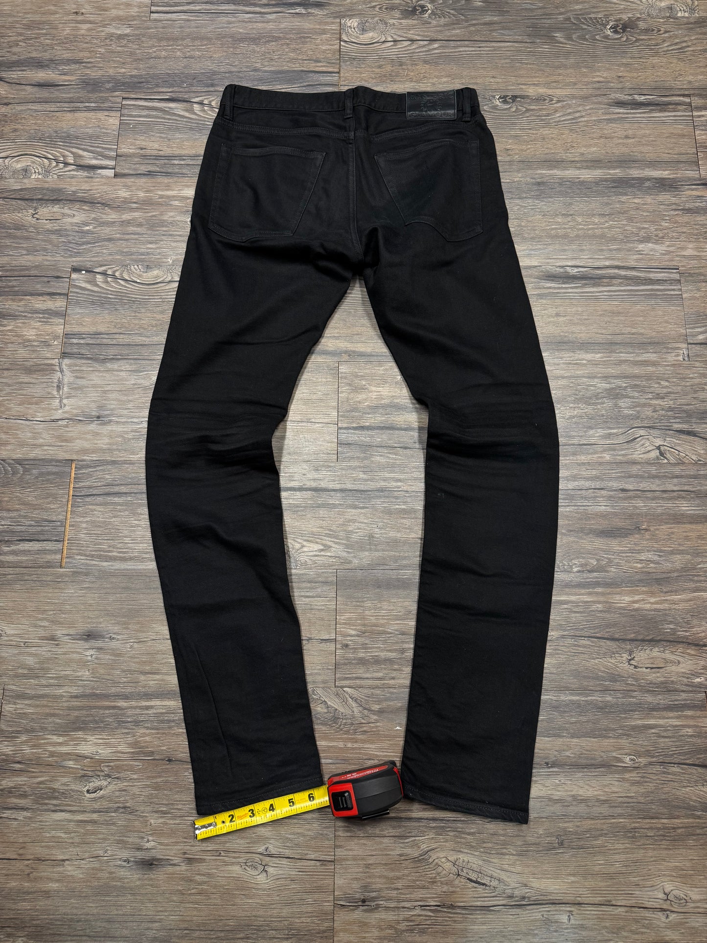 HYSTERIC GLAMOUR BLACKED OUT SLIM FIT STUDDED JEANS (32)