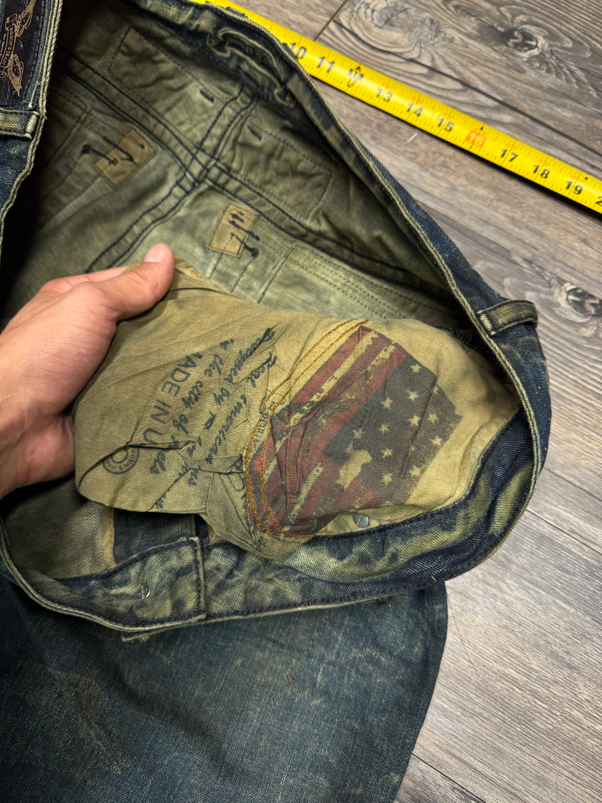 ROBINS CONSTELLATIONS STUDDED WING MUD WASH JEANS (42)