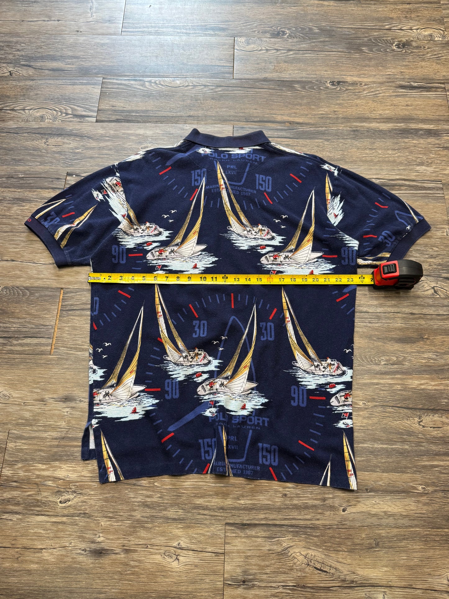 POLO SPORT RALPH LAUREN SAILING PRINT SHIRT (L)