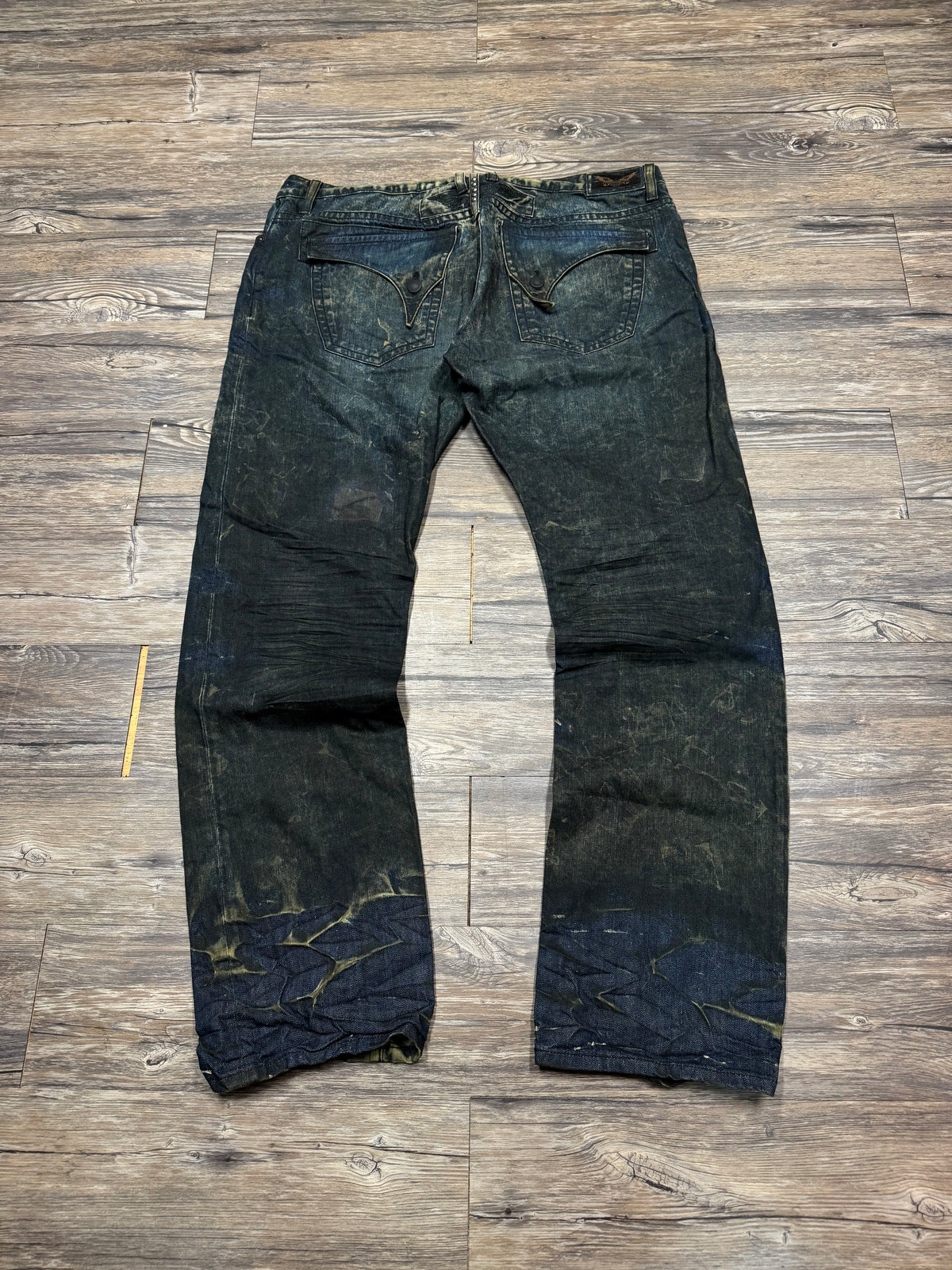 ROBINS CONSTELLATIONS STUDDED WING MUD WASH JEANS (42)
