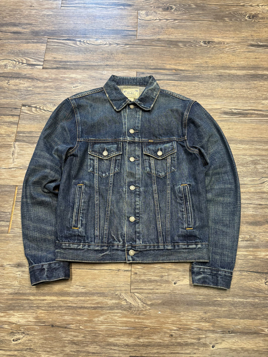 POLO RALPH LAUREN FADED DARKWASH DENIM JACKET (S)