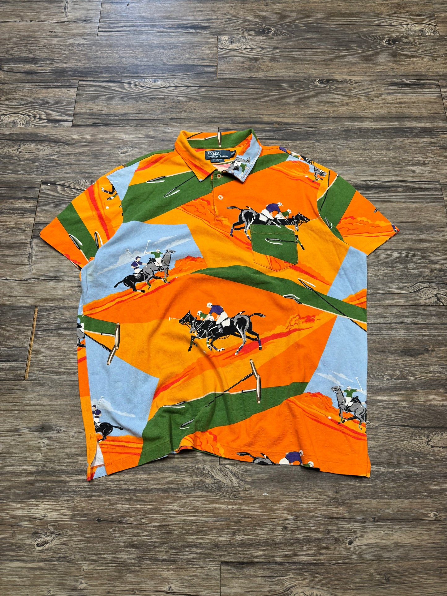 POLO RALPH LAUREN SS14 EQUESTRIAN MESH POLO (XL)