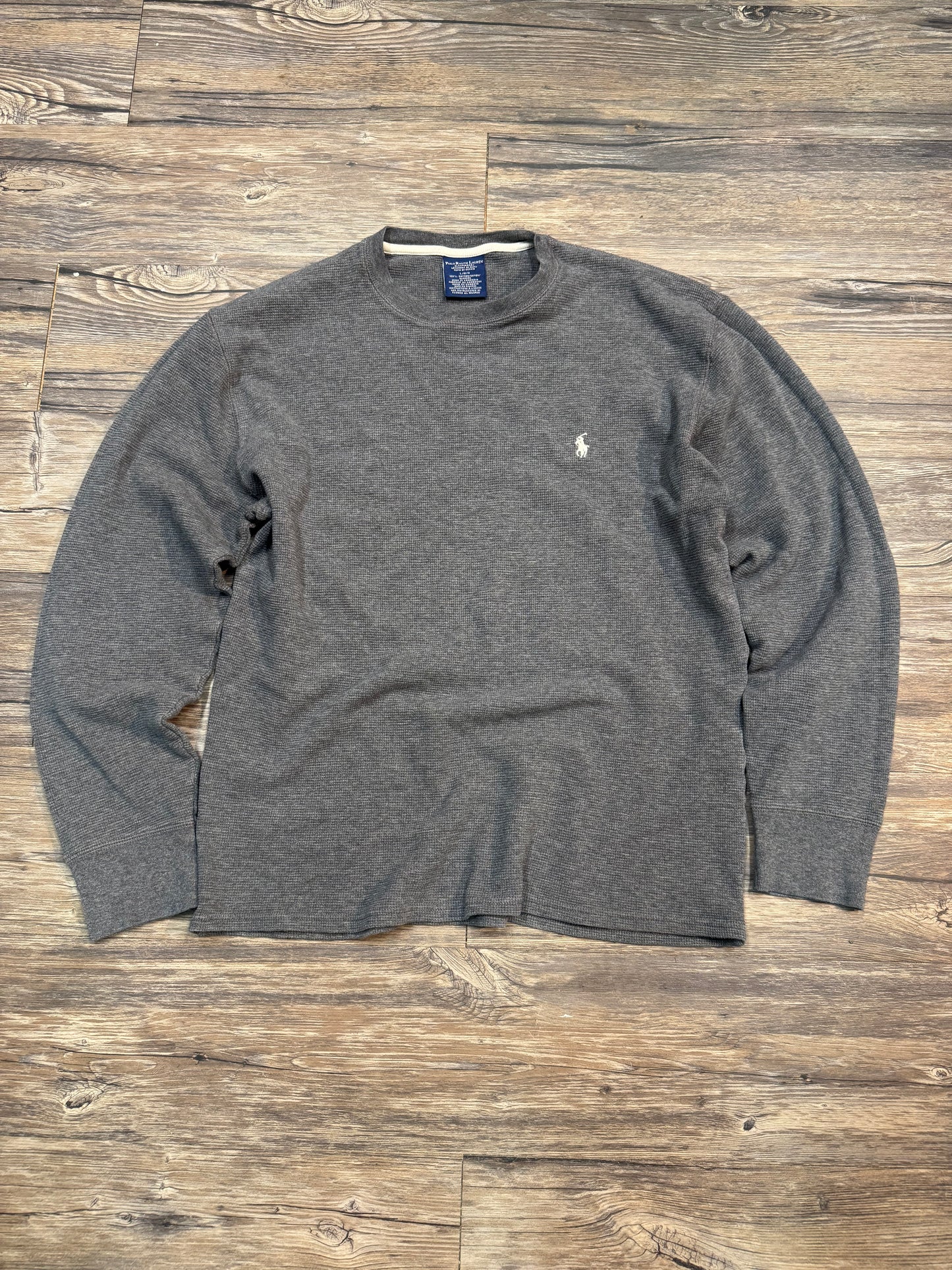 POLO RALPH LAUREN GRAY THERMAL TEE (L)
