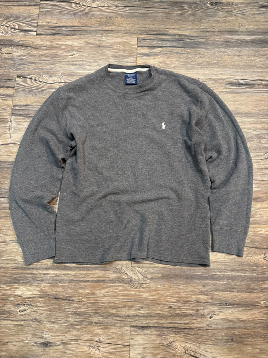 POLO RALPH LAUREN GRAY THERMAL TEE (L)