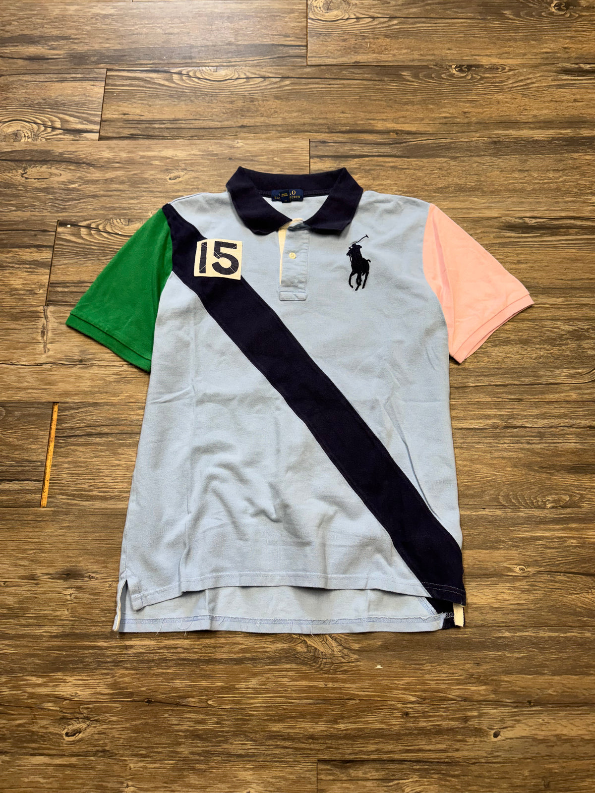 POLO RALPH LAUREN MULTI-COLORED STRIPE BIG PONY POLO (S)